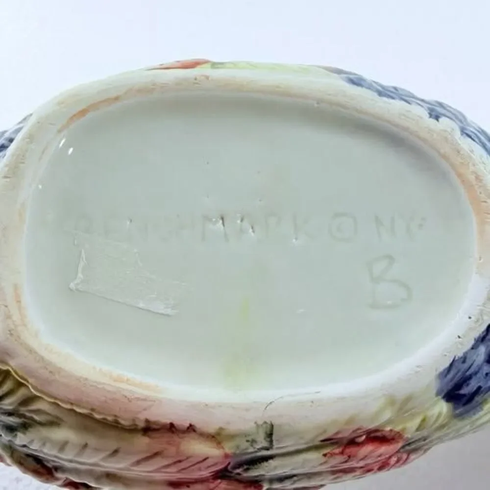 Vintage Benchmark NY Ceramic Turkey Gravy Boat Server Thanksgiving Fall Decor